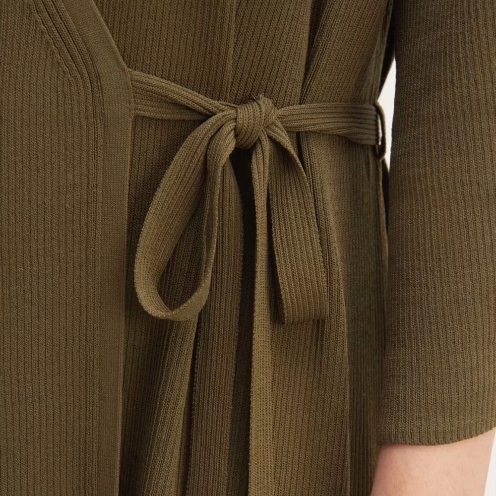 Everlane the ribbed wrap midi 3/4 sleeve dress - Picture 11 of 12